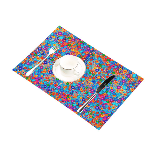 Carnival Colors Decor Print Placemat Set 6 by Juleez Placemat 12’’ x 18’’ (Set of 6)