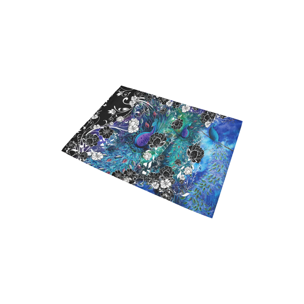 Peacock Garden Flowers Art Print Area Rug Area Rug 2'7"x 1'8‘’