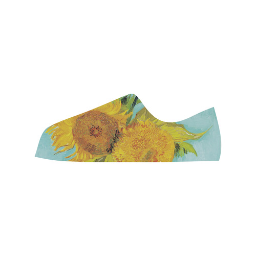 Van Gogh Sunflowers Low Top Canvas Shoes for Kid (Model 018)