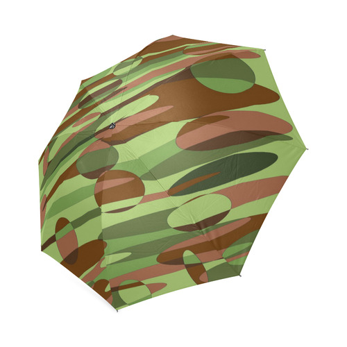 Green and Brown Camouflage Spheres Foldable Umbrella (Model U01)