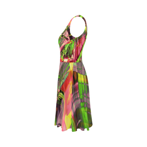 DRESS ABSTRACT COLORFUL PAINTING I-B no1 Sleeveless Ice Skater Dress (D19)