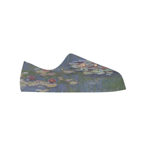 Claude Monet Water Lilies Low Top Canvas Shoes for Kid (Model 018)
