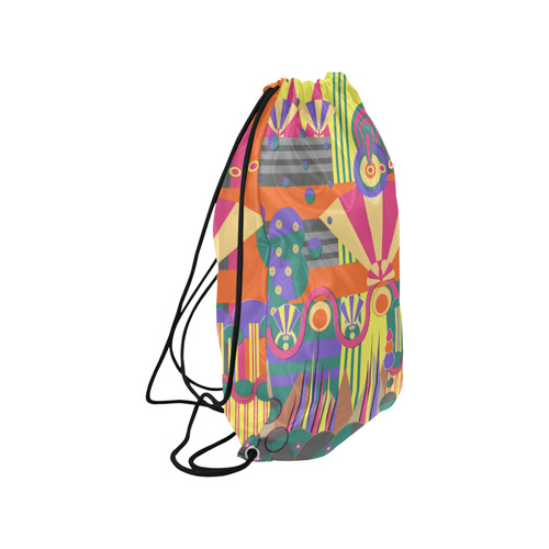 Art Deco Shapes and Colours Small Drawstring Bag Model 1604 (Twin Sides) 11"(W) * 17.7"(H)