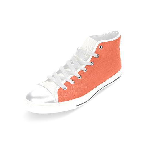 Trendy Basics - Trend Color FLAME Women's Classic High Top Canvas Shoes (Model 017)