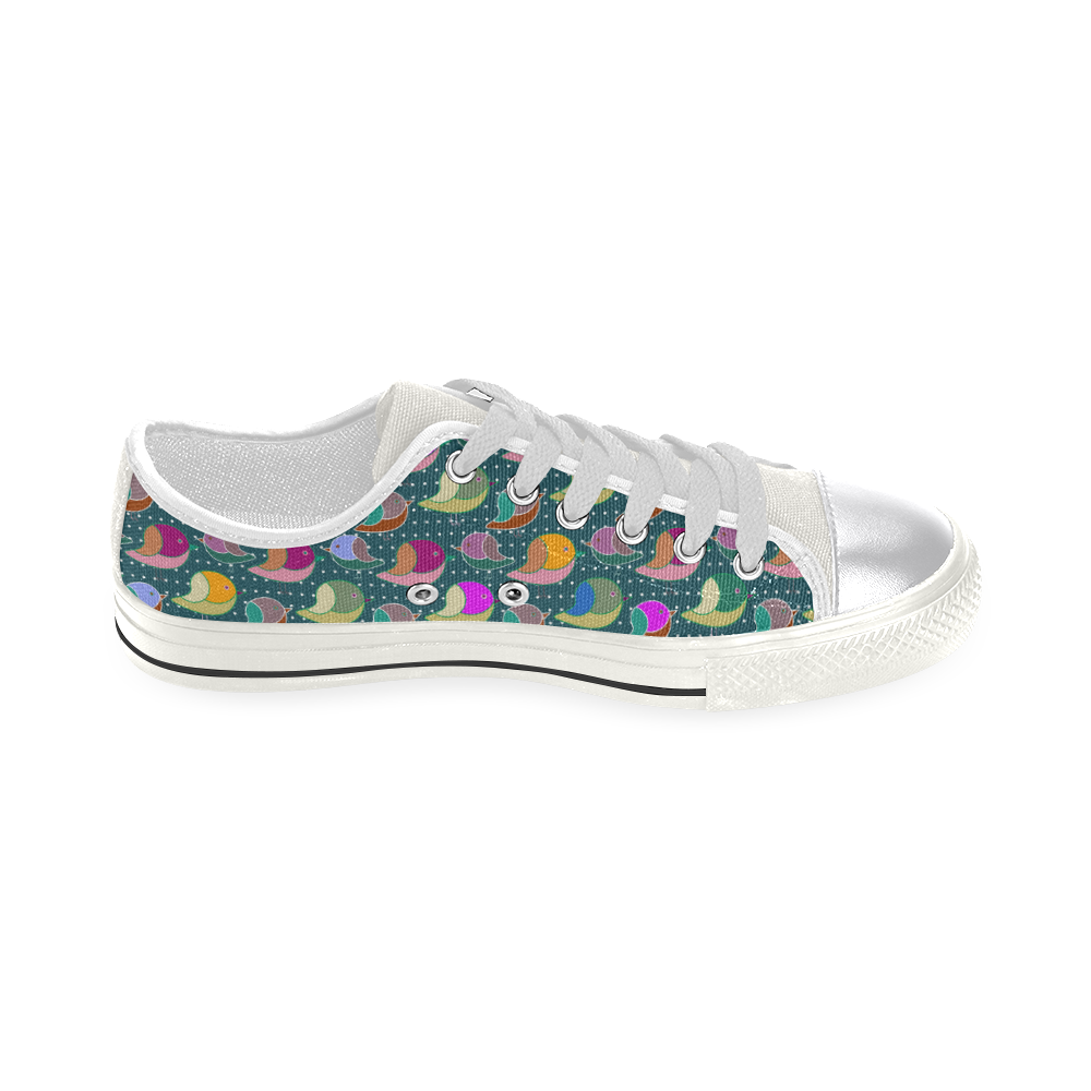 Simply Geometric Cute Birds Pattern Colored Canvas Women's Shoes/Large Size (Model 018)
