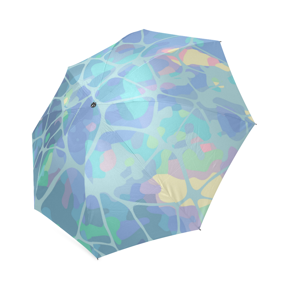 Abstract Opals on Light Blue Foldable Umbrella (Model U01)