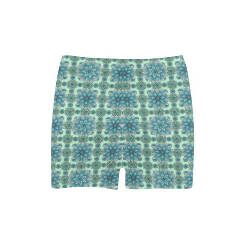 Happiness Turquoise Lotus pattern Briseis Skinny Shorts (Model L04)