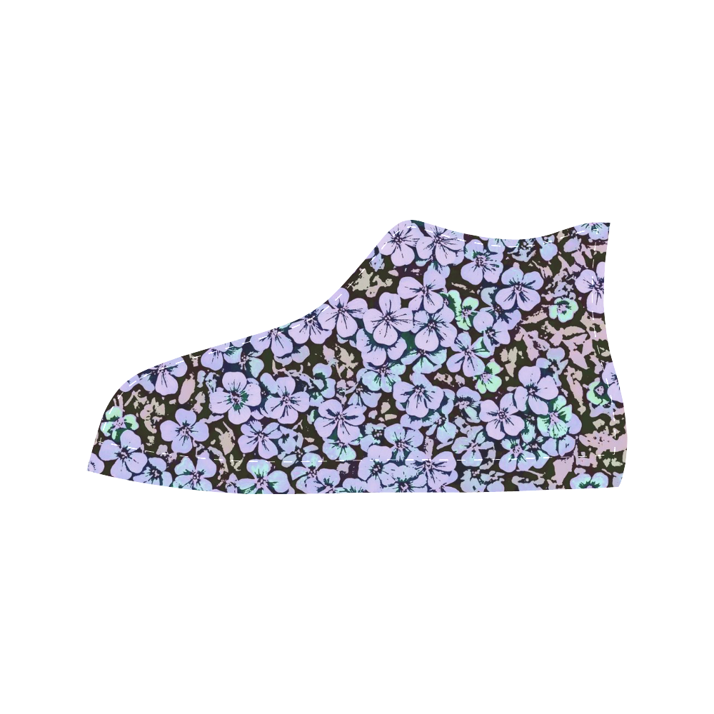 floral comic style 2 B by JamColors Aquila High Top Microfiber Leather Women's Shoes (Model 032)