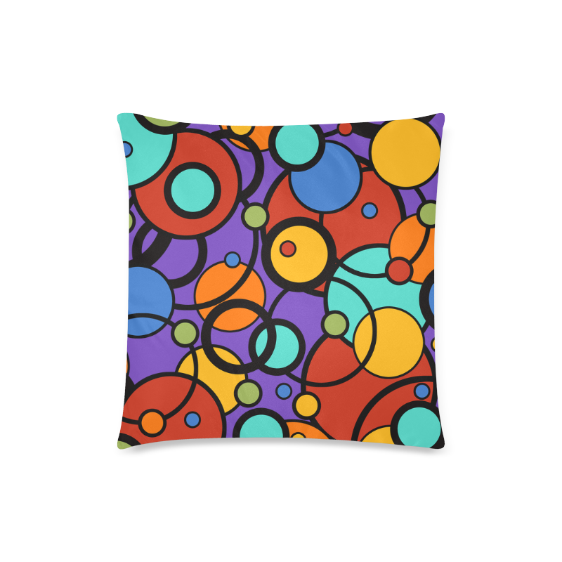 Pop Art Colorful Dot Print Square Pillow by Juleez Custom Zippered Pillow Case 18"x18"(Twin Sides)