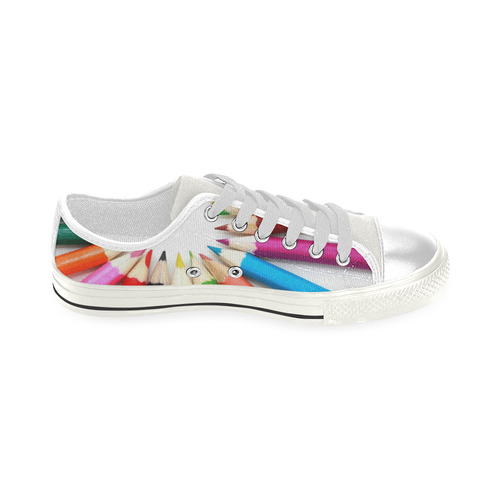 Colored Pencils Low Top Canvas Shoes for Kid (Model 018)
