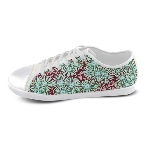 floral comic style C  by JamColors Canvas Shoes for Women/Large Size (Model 016)