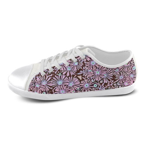 floral comic style A by JamColors Canvas Shoes for Women/Large Size (Model 016)