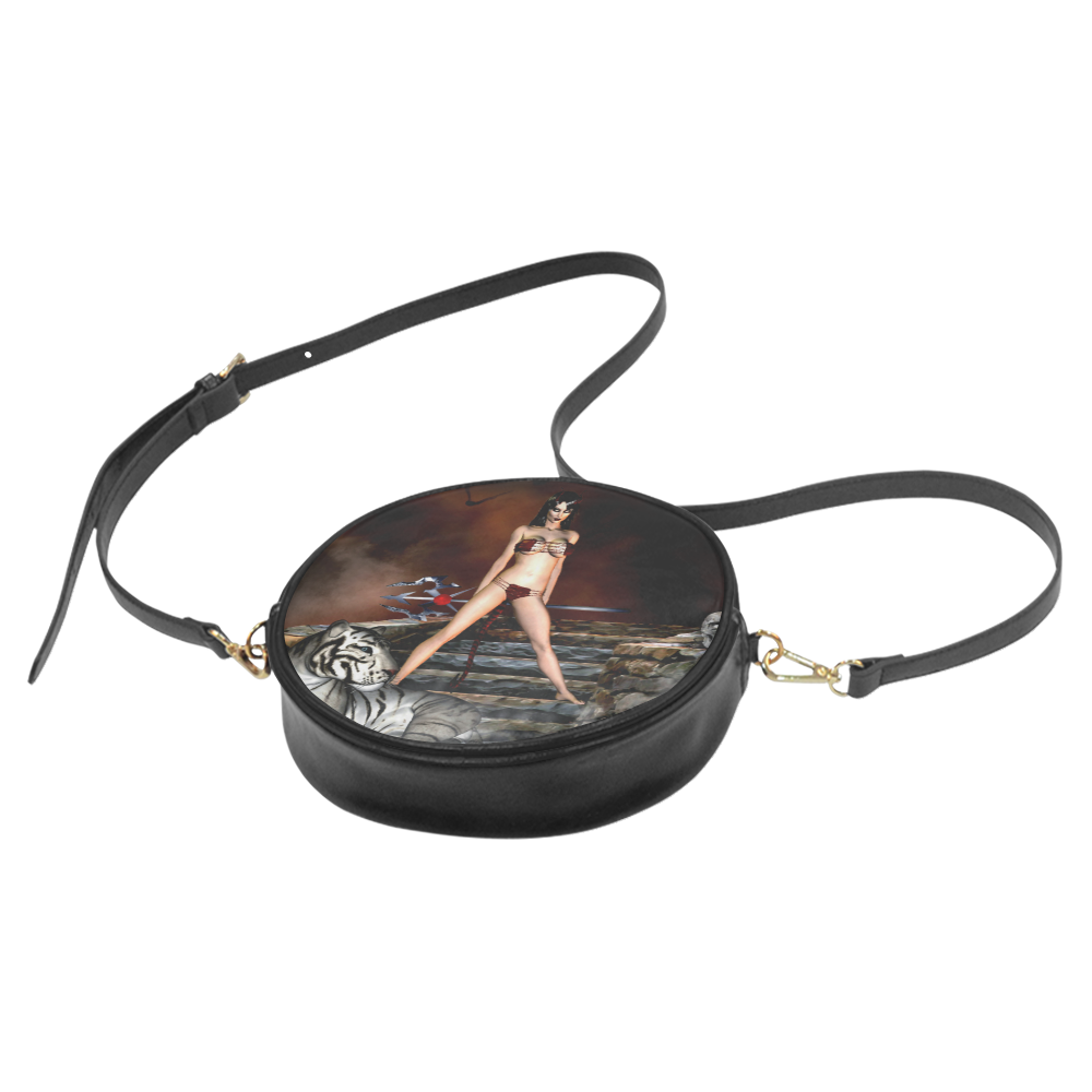 Welcome To My World Fantasy Goth Round Sling Bag (Model 1647)