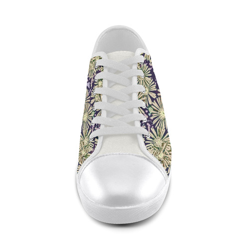 floral comic style B by JamColors Canvas Shoes for Women/Large Size (Model 016)