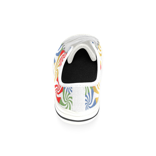Candy Swirls Pattern Low Top Canvas Shoes for Kid (Model 018)