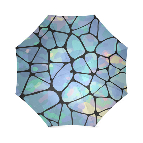 Abstract Opals on Black Foldable Umbrella (Model U01)