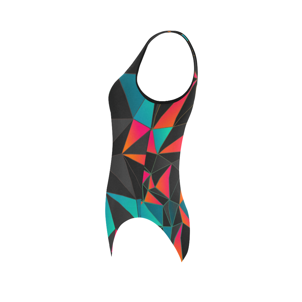 Geometrical Sunset Vest One Piece Swimsuit (Model S04)