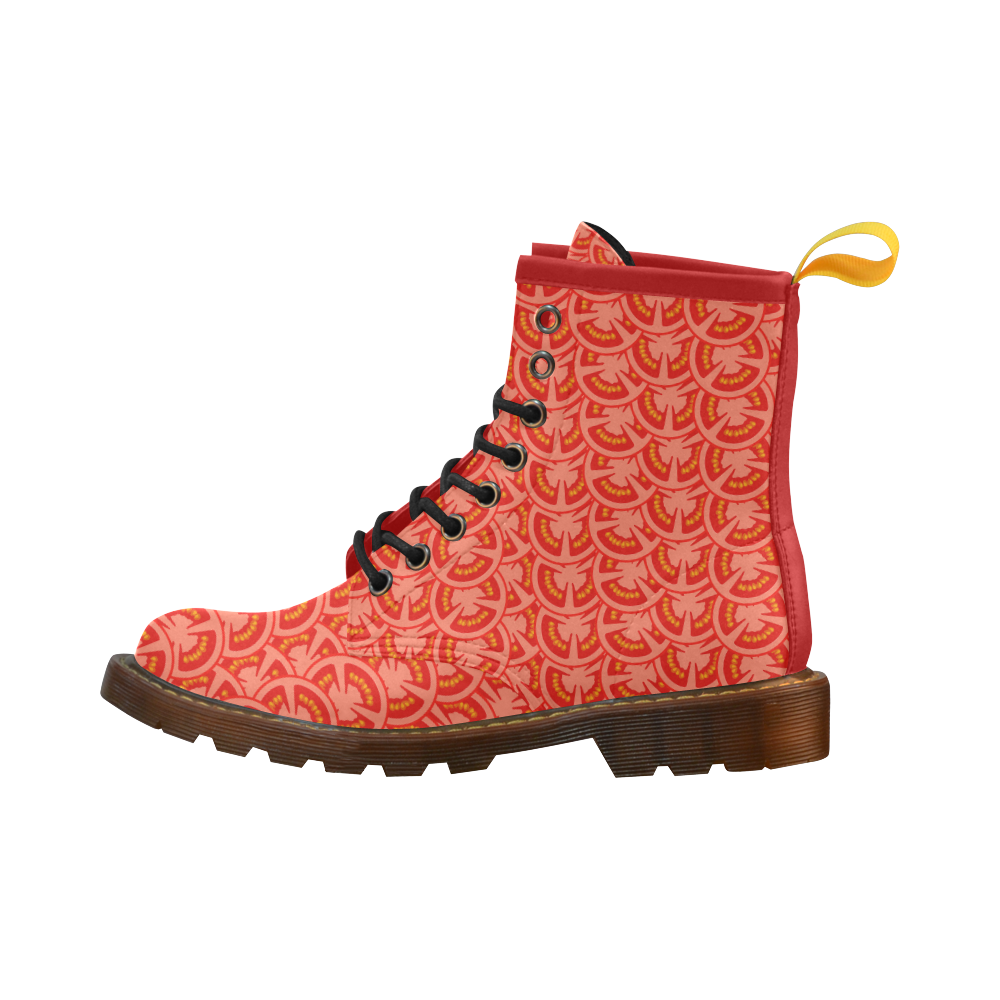 Tomato Pattern High Grade PU Leather Martin Boots For Women Model 402H