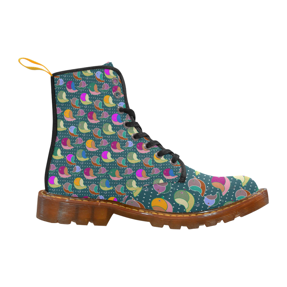 Simply Geometric Cute Birds Pattern Colored Martin Boots For Women Model 1203H