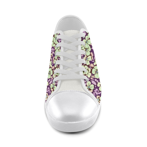 floral comic style 2 C by JamColors Canvas Shoes for Women/Large Size (Model 016)
