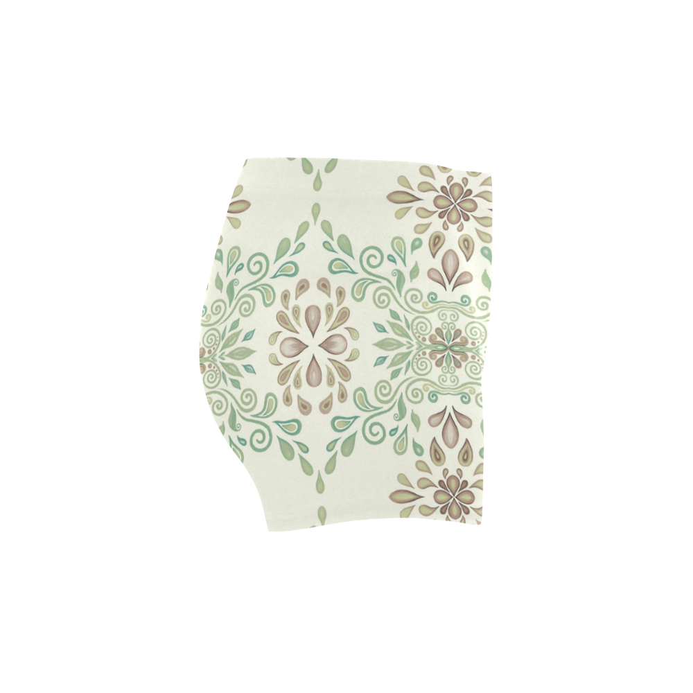 Green ornament, pattern Briseis Skinny Shorts (Model L04)