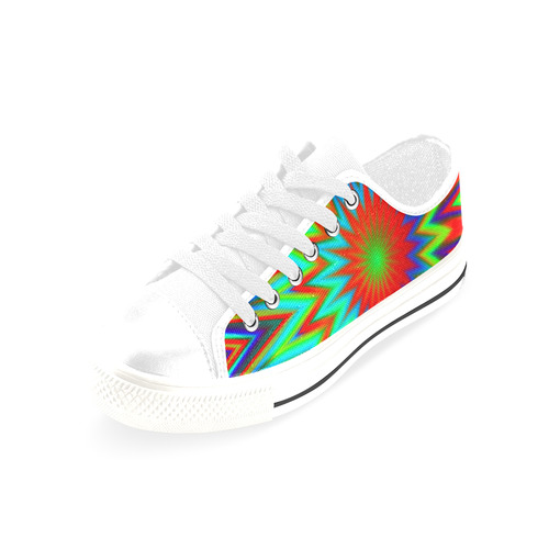 Red Yellow Blue Green Retro Psychedelic Color Explosion Men's Classic Canvas Shoes/Large Size (Model 018)