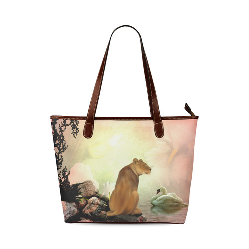 Awesome lioness in a fantasy world Shoulder Tote Bag (Model 1646)