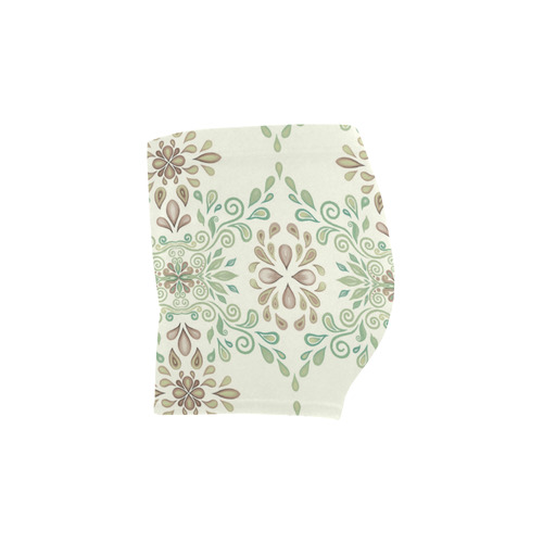 Green ornament, pattern Briseis Skinny Shorts (Model L04)