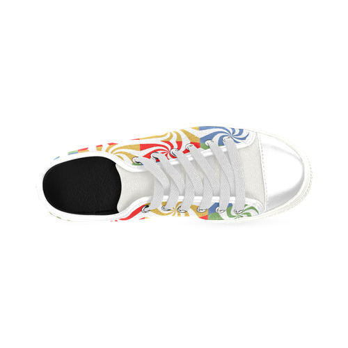 Candy Swirls Pattern Low Top Canvas Shoes for Kid (Model 018)