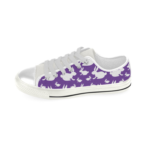 Bunny Rabbits Purple Low Top Canvas Shoes for Kid (Model 018)