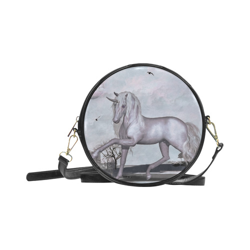 Unicorn Morning Fantasy Art Round Sling Bag (Model 1647)