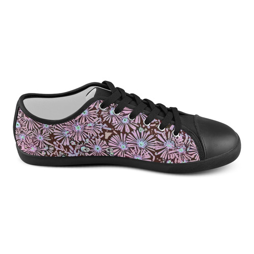 floral comic style A by JamColors Canvas Shoes for Women/Large Size (Model 016)