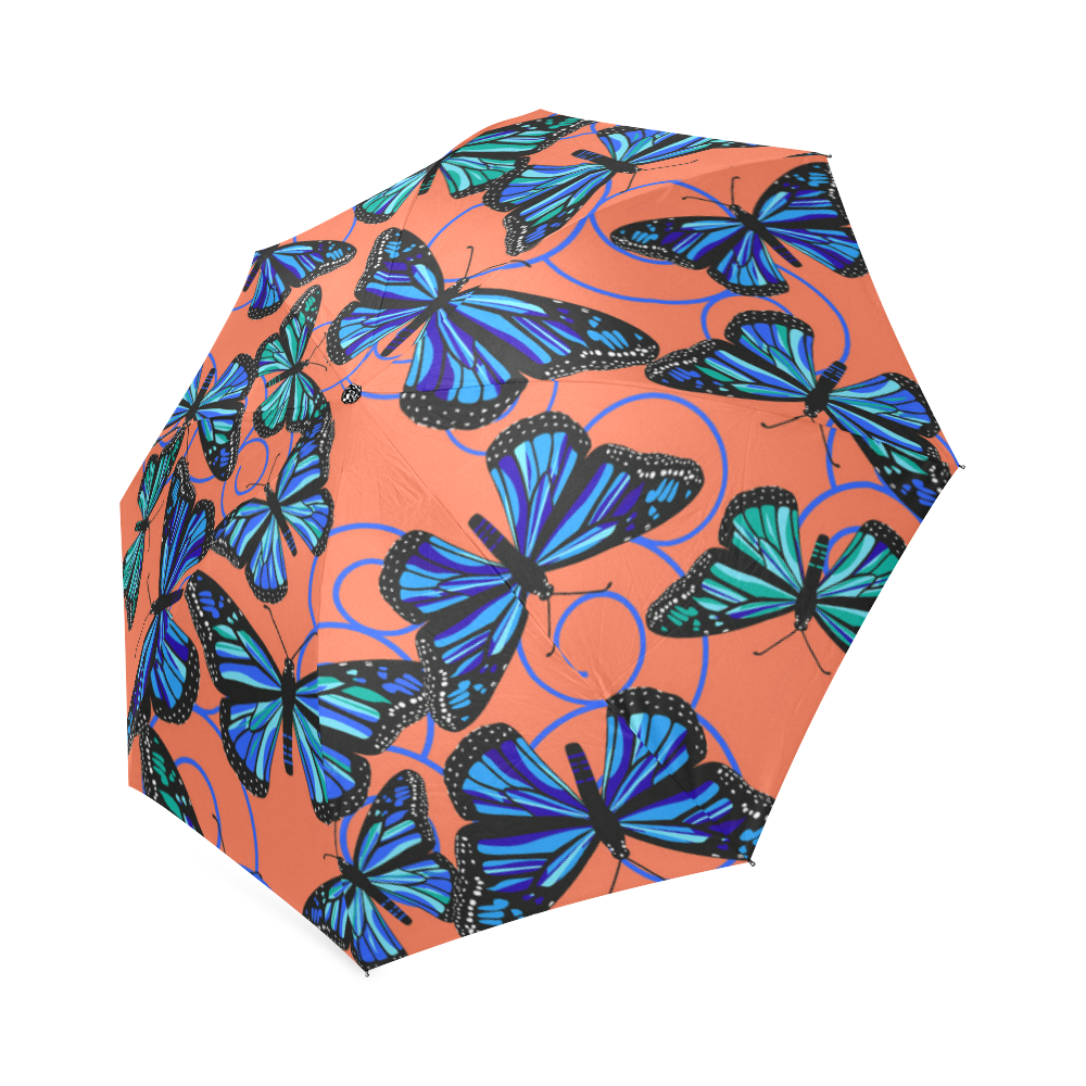Butterfly Blues on Sorbet Foldable Umbrella (Model U01)