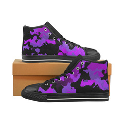 new modern camouflage A by JamColors High Top Canvas Women's Shoes/Large Size (Model 017)