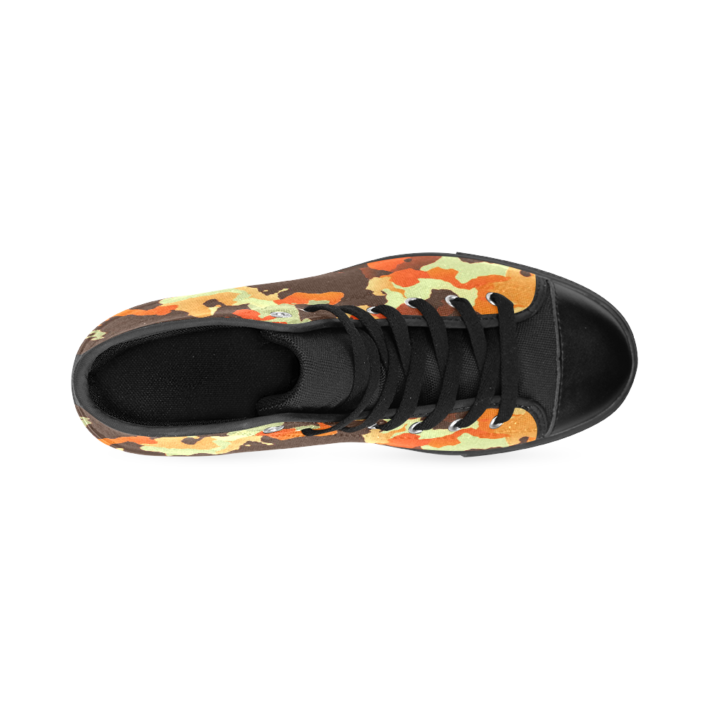 new modern camouflage C by JamColors High Top Canvas Women's Shoes/Large Size (Model 017)