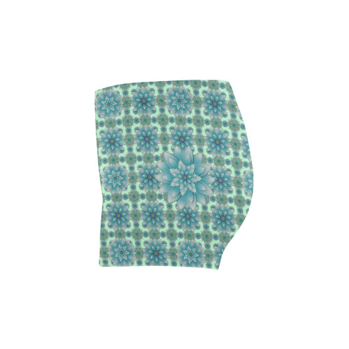 Happiness Turquoise Lotus pattern Briseis Skinny Shorts (Model L04)