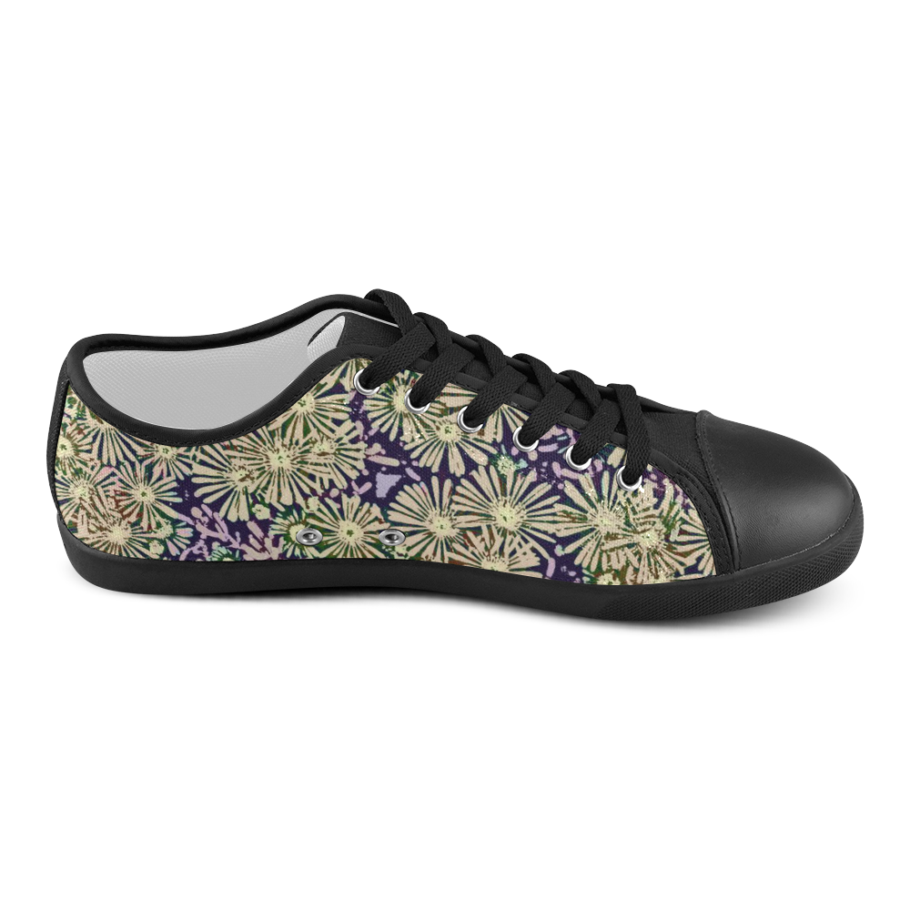 floral comic style B by JamColors Canvas Shoes for Women/Large Size (Model 016)