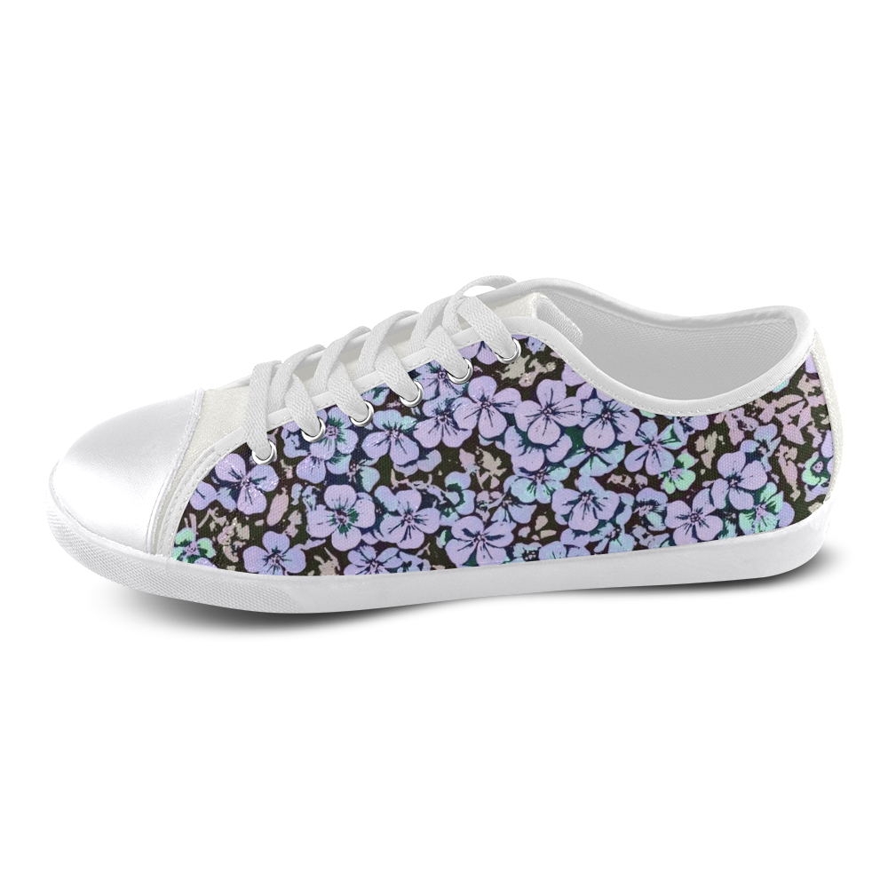floral comic style 2 B by JamColors Canvas Shoes for Women/Large Size (Model 016)