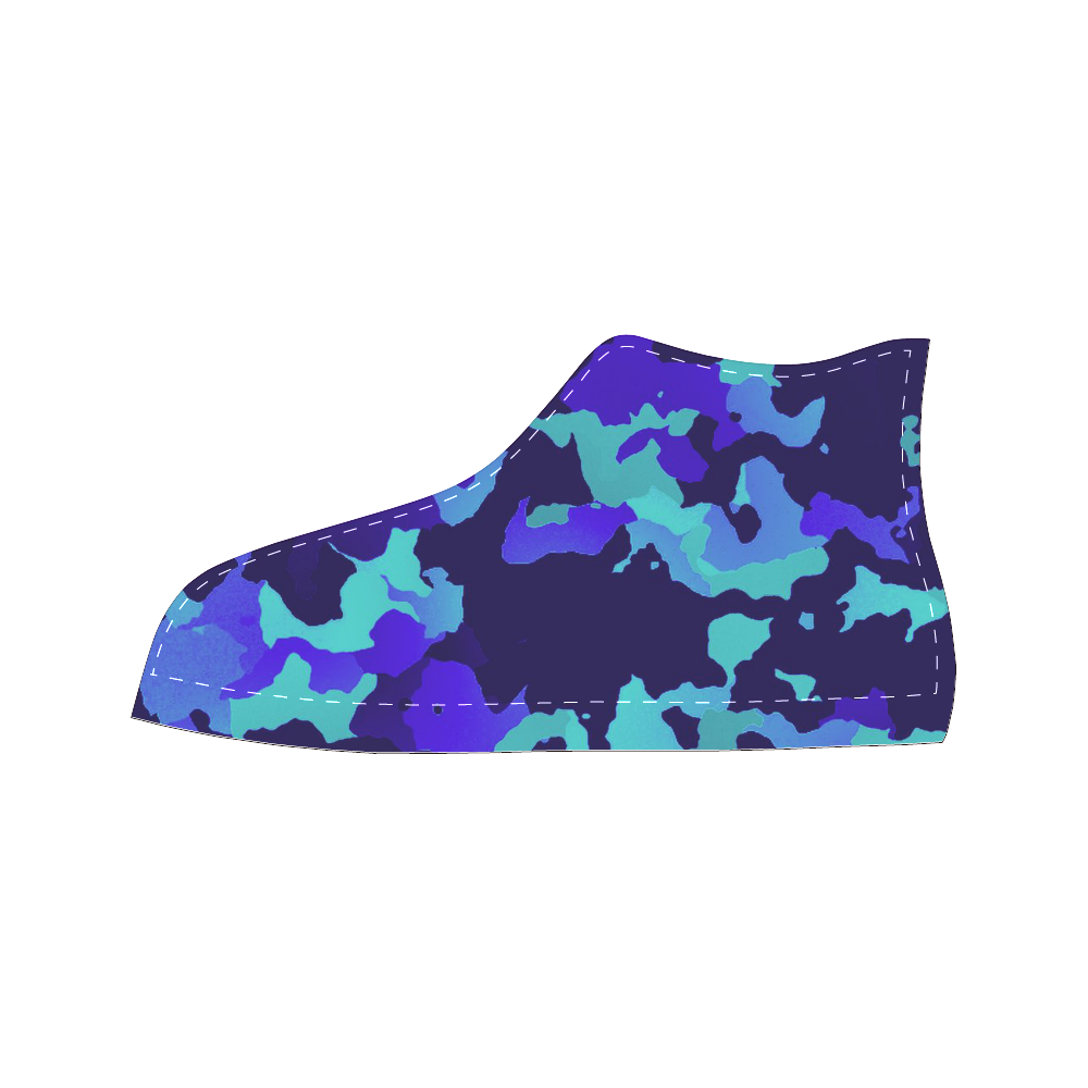 new modern camouflage D by JamColors High Top Canvas Women's Shoes/Large Size (Model 017)
