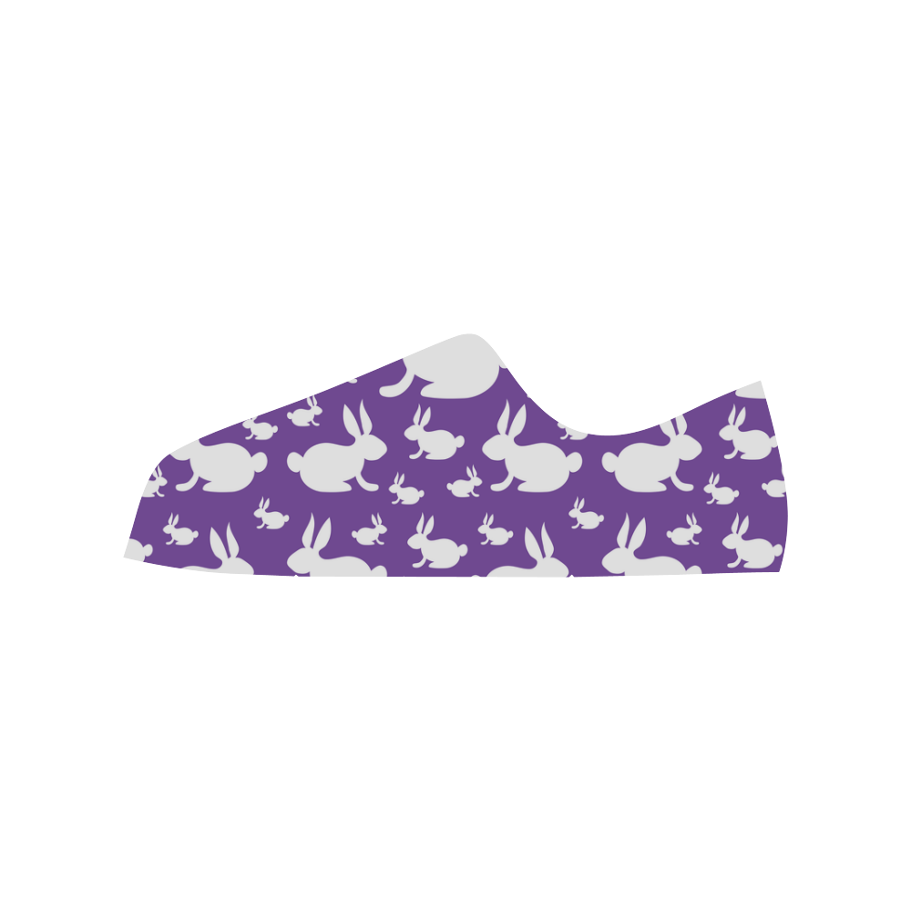 Bunny Rabbits Purple Low Top Canvas Shoes for Kid (Model 018)