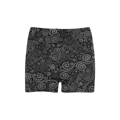 3D Black and White Rose Briseis Skinny Shorts (Model L04)