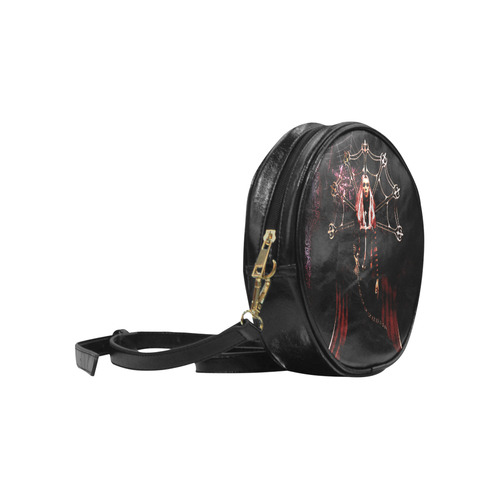 Red Witch Fantasy Goth Round Sling Bag (Model 1647)