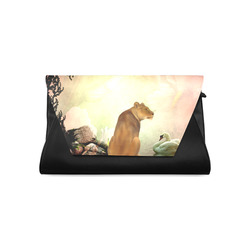 Awesome lioness in a fantasy world Clutch Bag (Model 1630)