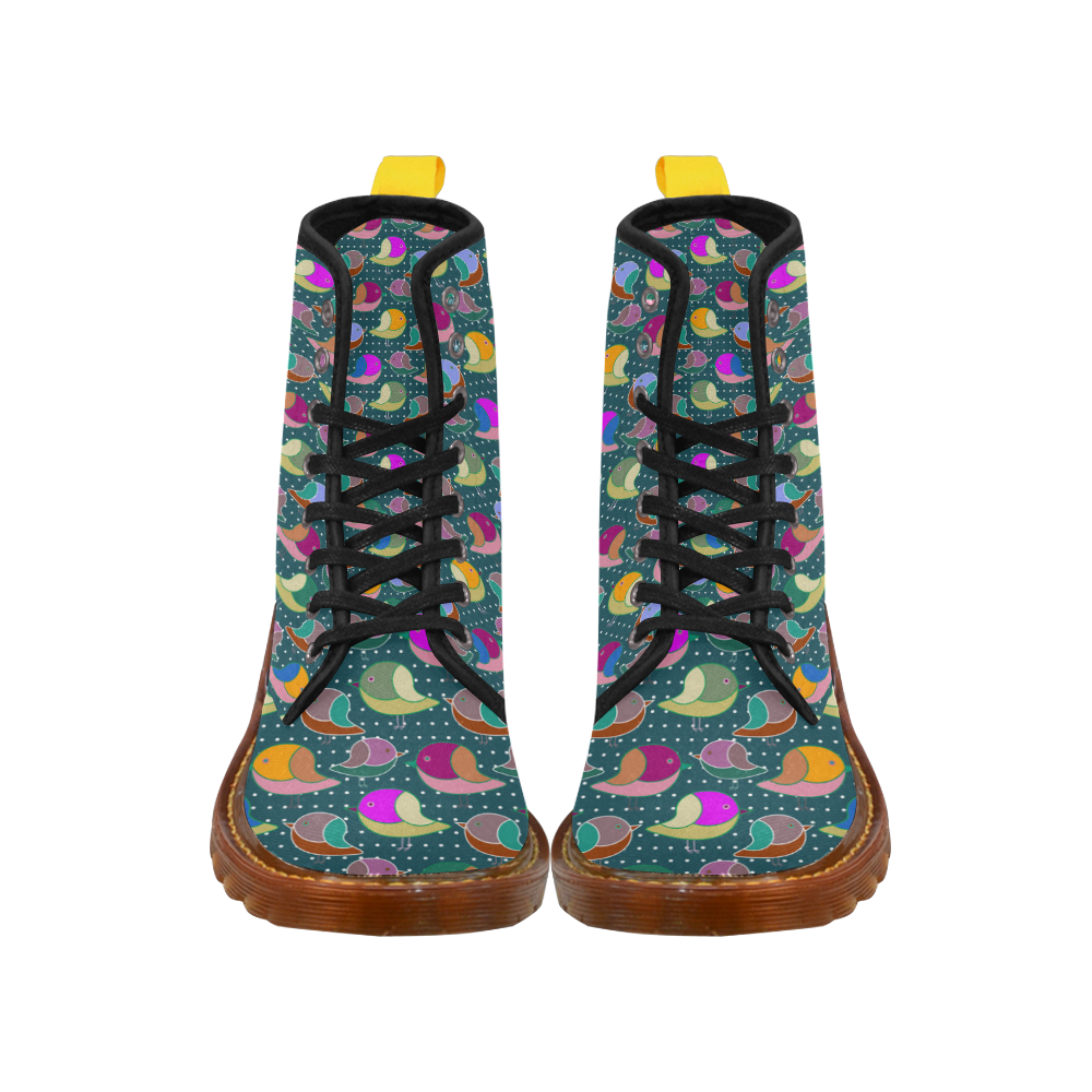 Simply Geometric Cute Birds Pattern Colored Martin Boots For Women Model 1203H
