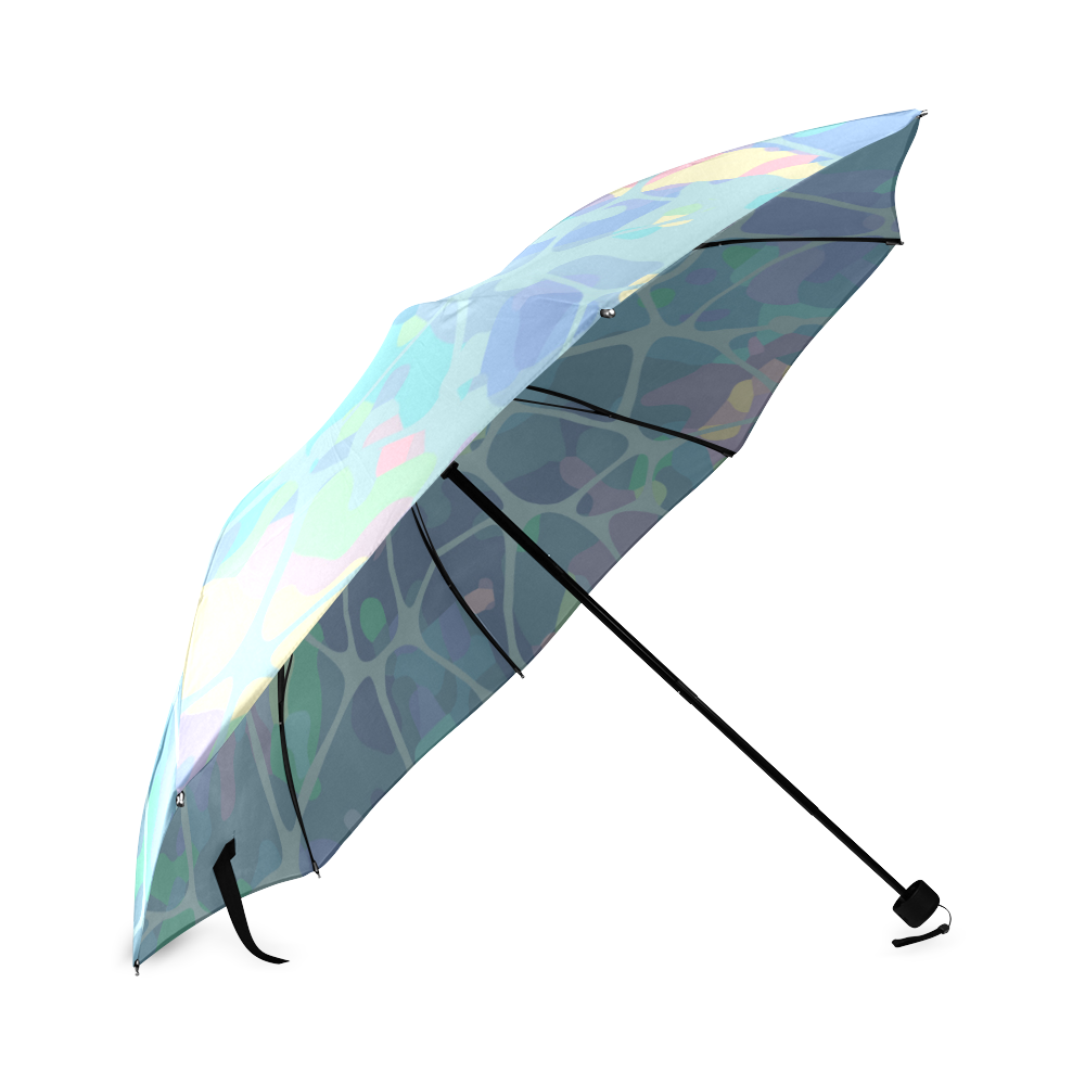 Abstract Opals on Light Blue Foldable Umbrella (Model U01)