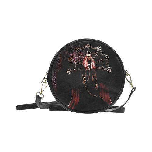 Red Witch Fantasy Goth Round Sling Bag (Model 1647)