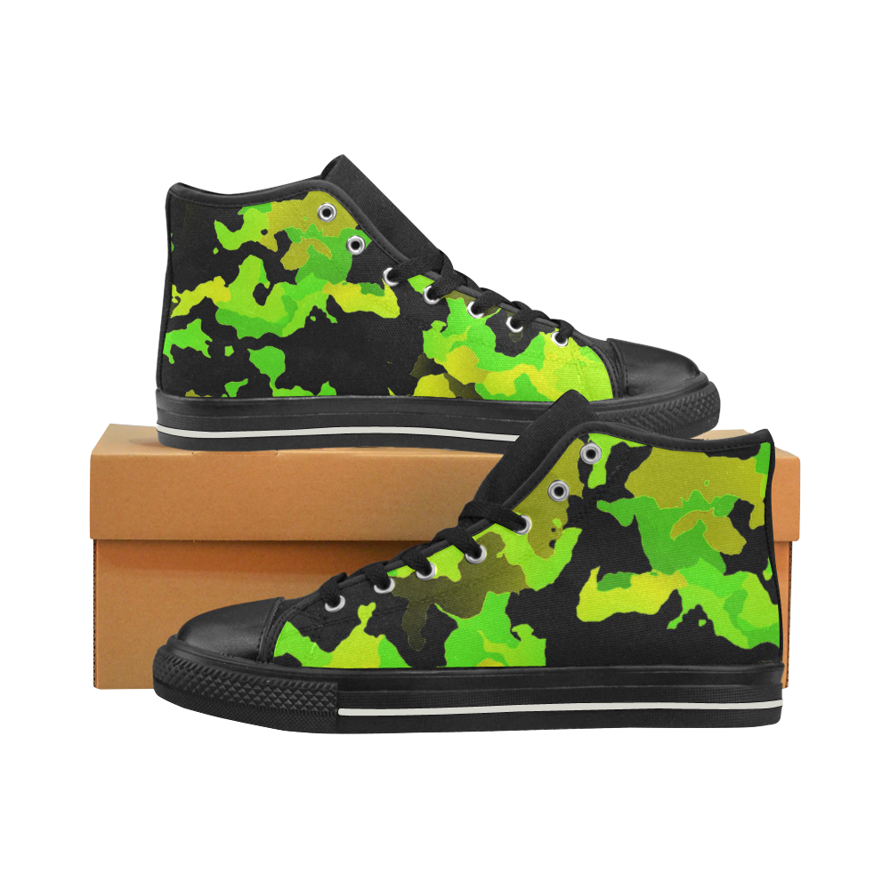 new modern camouflage E by JamColors High Top Canvas Women's Shoes/Large Size (Model 017)