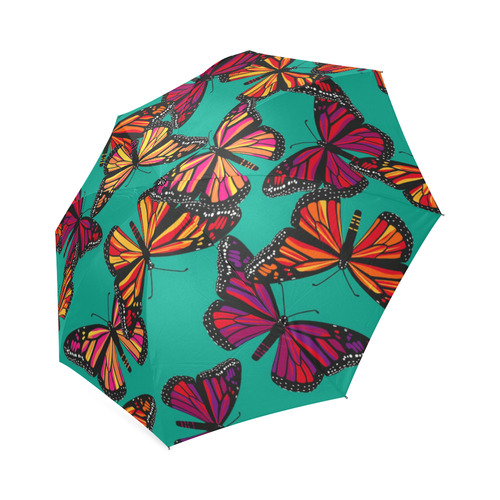Hot Monarchs on Aqua Foldable Umbrella (Model U01)