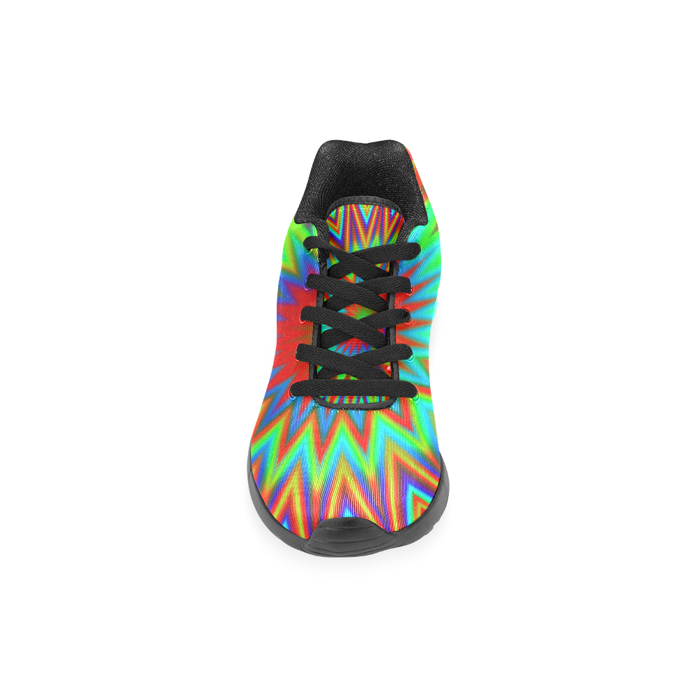 Red Yellow Blue Green Retro Psychedelic Color Explosion Men’s Running Shoes (Model 020)