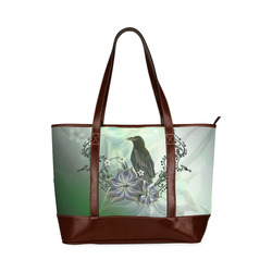 Raven with flowers Tote Handbag (Model 1642)